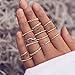 FINETOO 14 PCS Simple Knuckle Midi Ring Set Multi Size for Women/Girl CZ Finger Stackable Rings Set Jewelry Friendship