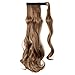 Wrap Around Synthetic Ponytail One Piece Heat Resistant Magic Paste Pony Tail Long Wavy Curly Soft Silky for Women Lady Girls 24'' / 24 inch (light brown)