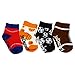 juDanzy baby boy sporty 4-Pack socks in soccer, football, basketball & baseball (12-24 Months)