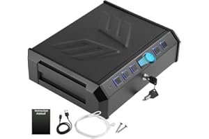LA MACAZA Gun Safe for Handgun, Biometric Pistol Safe, 3 Ways Quick Access Unlock Fingerprint Digital Code Key, Multi-Security Handgun Case Suitable for Nightstand Bedside Home Car
