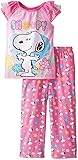 Peanuts Snoopy Girls Poly Pajamas (Toddler/Little Kid/Big Kid)