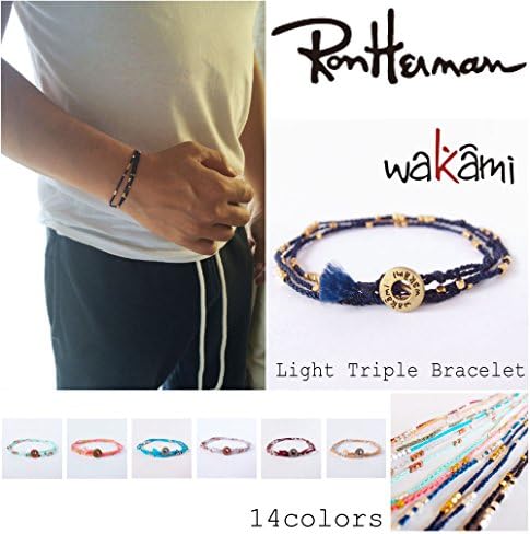 Amazon Co Jp Wakami ブレスレット ロンハーマン取り扱いブランド Light Triple Wrap Bracelet メンズ レディース ペア コード ミントcopper ジュエリー