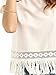 Romwe Women's Hollow Fringe Hem Solid Top Blouse White S