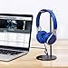 Full Aluminum Headphone Stand Headset Holder- Gaming Headset Holder with Thick Leather Pad Non-Slip Silicone Earphone Stand for All Headphone Sizes, Black