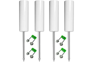 TENDIREN Fishing Rod Holder, 4 Pack Fishing Pole Holders Ground, Rod Holders for Bank Fishing, Beach Support Stand Reinforced PVC, 4 Free Alarm Bells