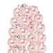 Veenajo Beautiful 2 Rows Simulated Pearl Rhinestone Decor Elastic Stretch Bracelet for Women(pink)
