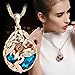 Calors Vitton Rose Gold Plated Flower Water Drop Crystal Long Chain Pendant Necklace