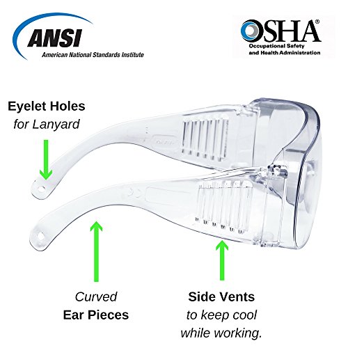 AMSTON Safety Glasses (3pack), ANSI Z87+ Standards, Eyewear Personal Protective Equipment / PPE