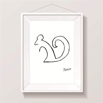 Amazon Com Kmaomaozsh Prints Canvas Line Drawing Squirrel Animals Graph Simple Decor Canvas Painting Art Print Poster Abstract Pattern Wall Painting Modern Decor For Living Room Bedroom 70x100cm No Frame Kitchen Dining