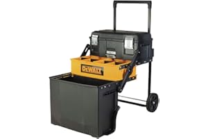 DEWALT Wheeled Rolling Tool Box Multi-level, Extendable Tool Box for Jobsites and Workshops, Water resistant (DWST20880)