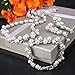 EVER FAITH Simulated Pearl Crystal Bridal Necklace Earrings Bracelet Set Clear
