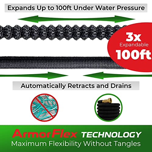 Mueller ArmorFlow Heavy Duty Expandable Garden Hose 50 Ft, Lightweight