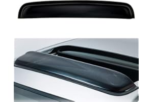 LONGKEES 37.8" 980mm Moon Sunroof Wind Deflector Visor Black Dark Smoke with Tape Universal Smoke Black Sun/Rain Guard for Sun/Moon Roof