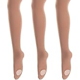 MANZI 1-3 Pairs Women's Girl's Dance Tights Convertible Transition Ballet Tights 40D