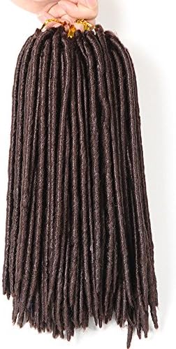 12 Inch 6 Packs Faux Locs Crochet Hair 24 Roots/Pack Synthetic Braiding Hair Extension Crochet Braids Dreadlocs Crochet Twist Goddess Locs (#33)