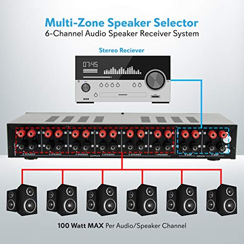 6 Channel Speaker Selector Switch Multi Zone A B Speaker Distribution