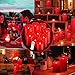 Comenzar Flameless Candles, Waterproof Outdoor Indoor Battery Candles Set of 9(H 4″ 5″ 6″ x D 3″) Led Candles with Remote Timer(red)