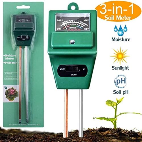 AIBIDUO Soil Moisture Sensor Meter 3-in-1 Plant Soil Tester Kit With PH, Light & Moisture acidity Tester, Great For Garden, Farm, Lawn, Indoor & Outdoor (No Battery needed)