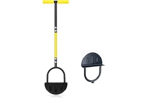 DHZSTIA Saw Tooth Edger Lawn Tool with T Grip Handle，Half moon shape，Sharp Saw Tooth，Tool with T Grip Handle, Hand Edging Tools for Landscaping, Garden, Flower Beds, Borders, Sidewalk, Turf, Yard (B)