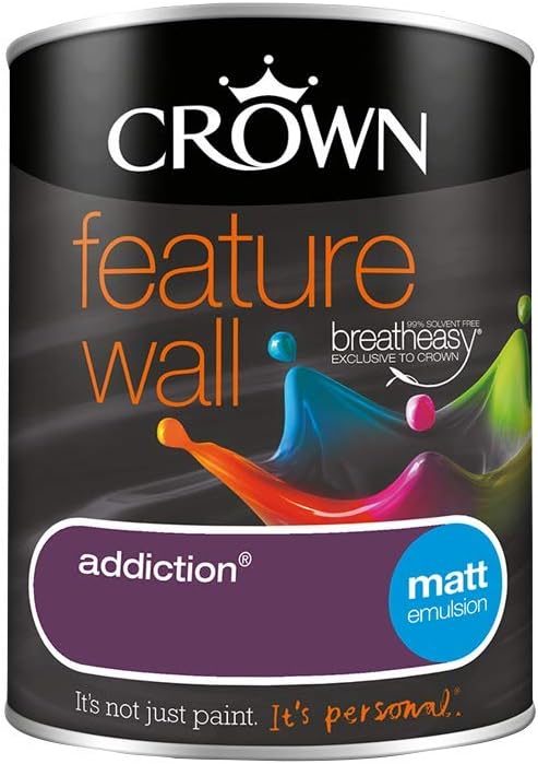 Crown Retail Feature Wall Addiction Paint 1.25 Litre Breatheasy Solvent Free