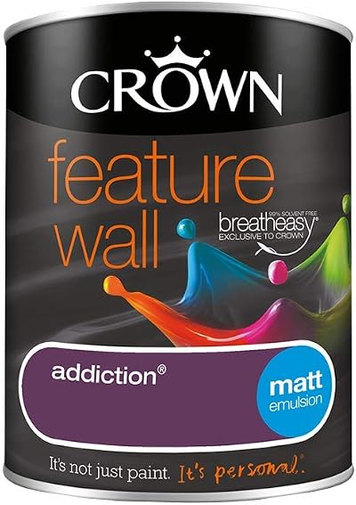 Crown Retail Feature Wall Addiction Paint 1.25 Litre Breatheasy Solvent Free