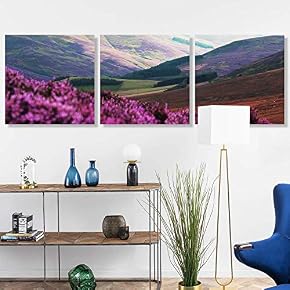 3 Panel Romantic Lavender Pictures Home Wall for...