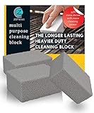 Grill Stone Cleaning Block | Cleaning Stone | Odorless & 100% Ecological | Removes Rust Grease Residues Stains & De-Scales | More Dense Material Lasts 33% Longer | A Must Have For All Homes. (3 Pack)