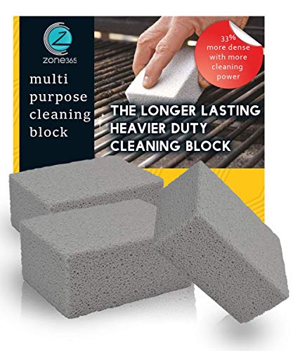 Grill Stone Cleaning Block | Cleaning Stone | Odorless & 100% Ecological | Removes Rust Grease Residues Stains & De-Scales | More Dense Material Lasts 33% Longer | A Must Have For All Homes. (3 Pack)