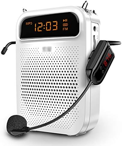voice amplifier Portable audio fast charging Support TF/USB Wireless integrated microphone speaker, suitable for teacher fitness instructor-white