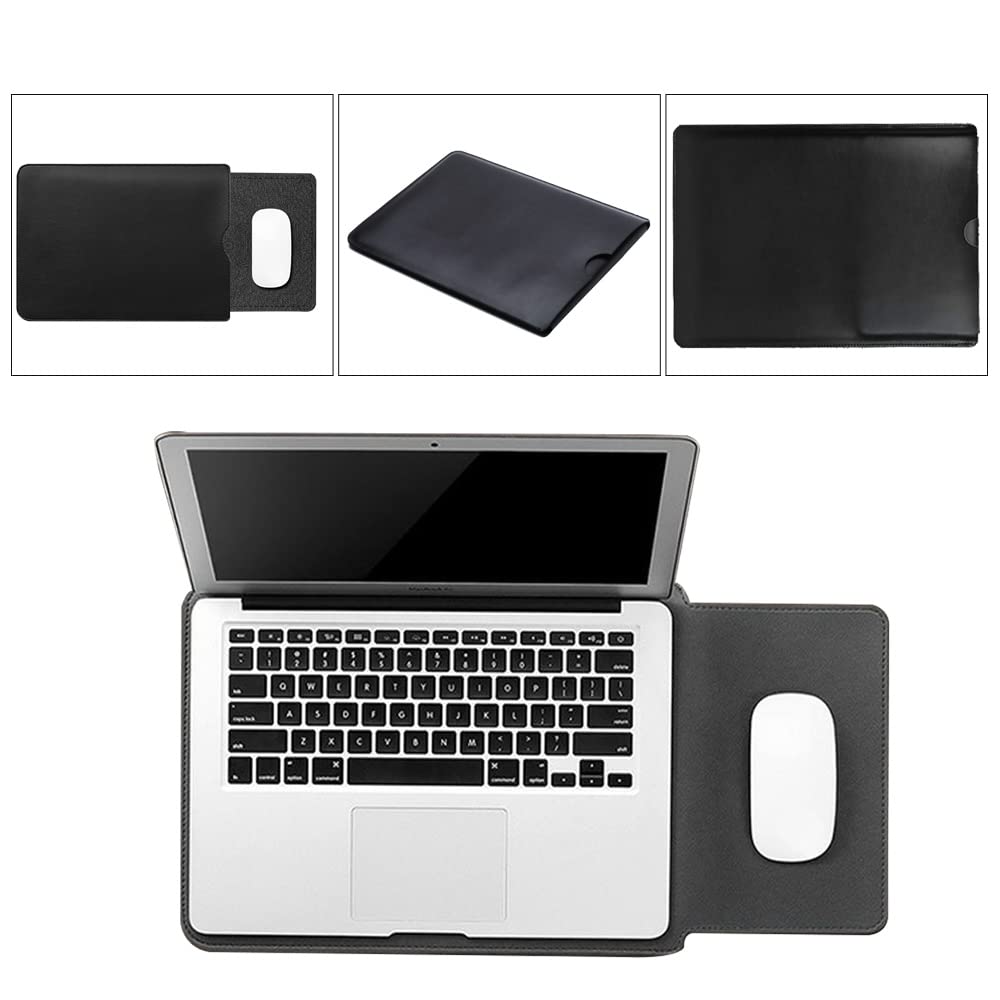 13 Inch Laptop Sleeve Bag Laptop Stand,Ultra-slim Lightweight Case/Water-Resistant PU Leather Computer Tablet Carrying Bag/Pouch Skin Cover for Acer/Asus/Dell/Lenovo(Black, 13 inch)