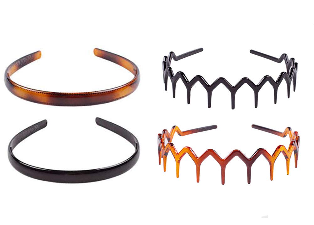 4PCS High-grade Hard Plastic Tooth Headband Hairband Women Girls Hair Hoop Hair Accessories (A#)