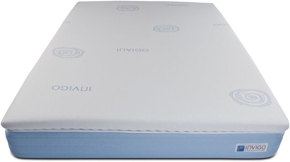 Invigo Fresh Sports Gel/Latex 3-Inch Mattress Topper with Exclusive Benefits, California King, White