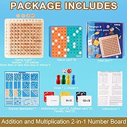 Wooden Math Multiplication Board Game, Wooden