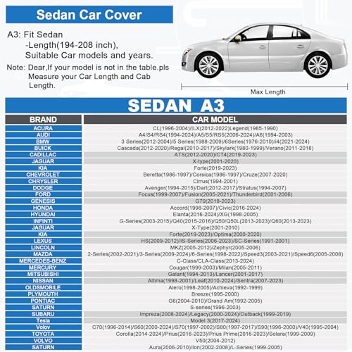 Sailnovo Outdoor Car Cover 7 Layers Car Cover for Toyota Outdoor UV Protection with Zip, Universal Fit (530 x 198 x 120 cm)