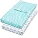 Changing Pad Cover, 2 Pack Mint Green & Elephant Fitted Cotton Table Sheet