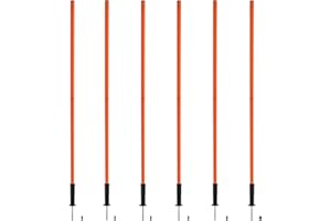 TNZMART Orange Spring Speed Pole Set Soccer Plug-in Type Dribbling Pole Agility Coaching Sticks with Black Spring Nailing Base