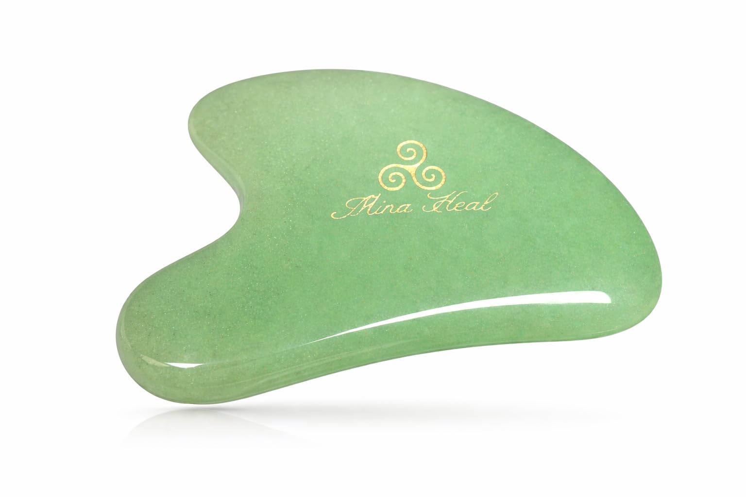 Mina Heal Jade Stone Facial Gua Sha for Lymphatic Massage Skin Detox and Rejuvenation, Anti-Wrinkles, Anti-Aging Facelift, Cosmetic Self-Treatment & Beauty