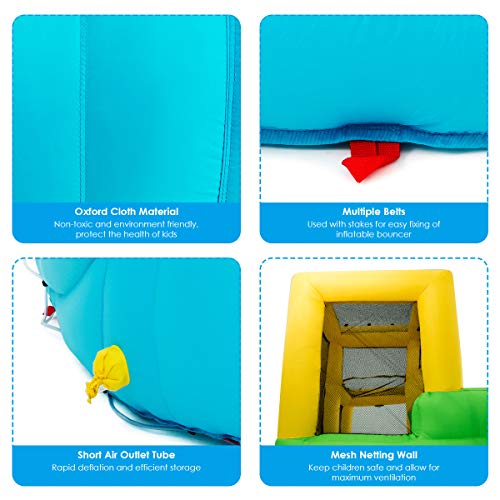 image for Costzon Inflatable Water Park, Inflatable Double Water Slides, Kids Wa