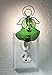 BANBERRY DESIGNS Irish Nightlight - Stained Glass Angel Night Light with Green Shamrock Charm - St. Patrick's Day Lighted Decoration