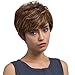 ICE cream Short Wigs with 100% Brazilian Hair (DARK BROWN, Side Swept Bangs) – Pixie Cut Wigs for White Women – Human Hair Wigs Caucasian Wigs – Short Straight Wig Beauty Personal Care (Brown)thumb 1