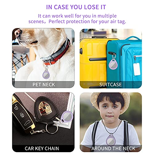 Case for Apple Airtag, for Airtag Keychains, Airtag Holders, Air Tag Holder Accessories Not Easy to Fall Off.（Purple）