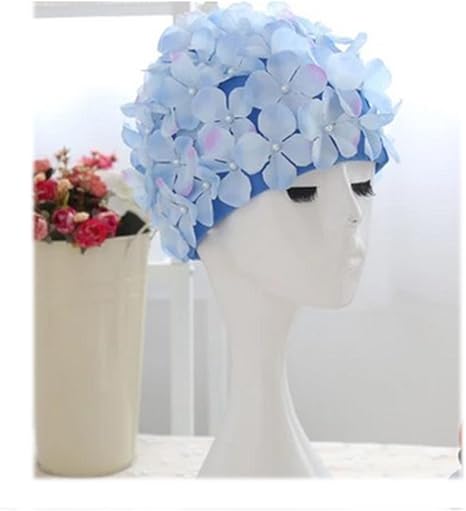 Amazon Com Likeout Women Swimming Caps Flower Pearl Swim Hats