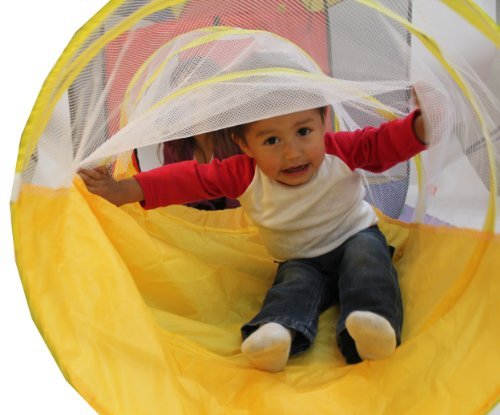 eWonderWorld 3.25' Sunshine Yellow Kid'S Pop-Up Play Tunnel with Carrying Bag - Children'S Tunnel, Play Tube, Crawl Tunnel for Toddlers, Toy Tunnel