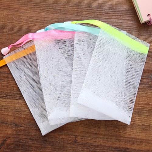 AHA 5 Bags Random Color Double Layer ECO Soap Saver Bag for Shower Bubbles Maker Sack Sock Pouch Holder Mesh Net Bags sold by AHA WINWIN LLC
