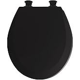 Mayfair 46EC 047 Molded Wood Toilet Seat with Lift-Off Hinges, Round, Black