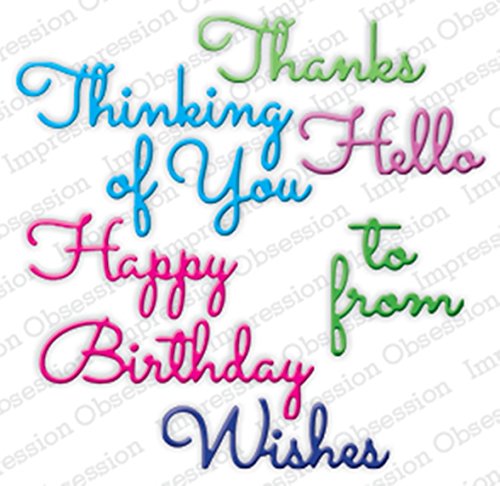 Impression Obsession io Steel Die # DIE174-W Greeting Set Die US American Made