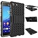 Sony Xperia M5 Case,Mama Mouth Shockproof Heavy Duty Combo Hybrid Rugged Dual Layer Grip Cover with Kickstand For Sony Xperia M5 E5653 E5603 E5633 E5643 E5606(With 4 in 1 Free Gift Packaged),Black