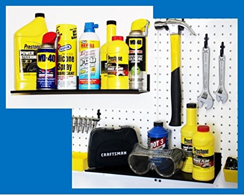 WallPeg pegboard Panels, Shelves, Bins, Locking peg Hooks Garage Storage kit 96 W-B (White) - Thumbnail 3