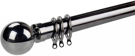 Umlout New Black Nickel 150cms Metal Curtain Pole Poles Available