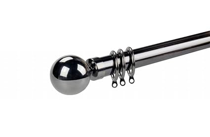 Umlout New Black Nickel 300cms Metal Curtain Pole Poles Available